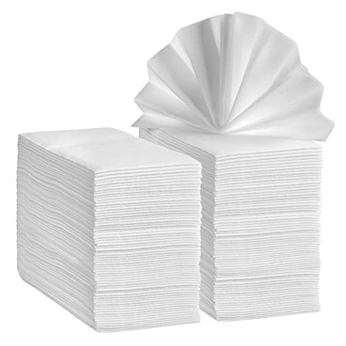 Comfy Package [200 Count - 8.5” x 4” Folded] Linen-Feel Guest Towels - Disposable Cloth Dinner Napkins, Linen Hand Towels for Bathroom, Wedding Napkins (12” x 17 Unfolded)