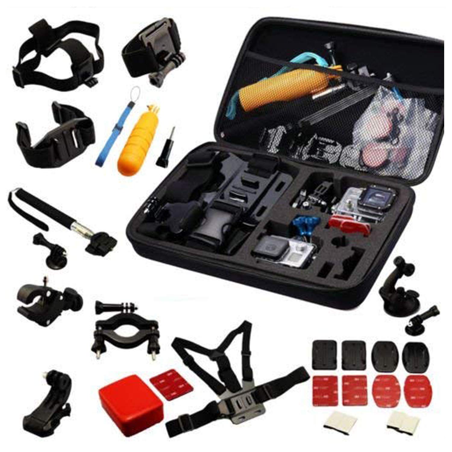 Navitech 30-in-1 Action Camera Accessories Combo Kit with EVA Case Compatible with The AEE S40 Pro|AEE S60 Plus | AEE S71T Plus | AEE S90AEE S91