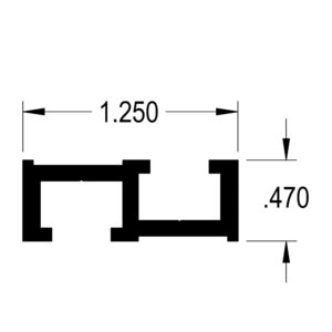 WoodRiver Back-to-Back 1/4" T-Track 48" Length