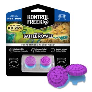 kontrolfreek fps freek battle royale performance thumnbsticks for playstation 4 (ps4) and playstation 5 (ps5) | 2 high-rise convex | purple