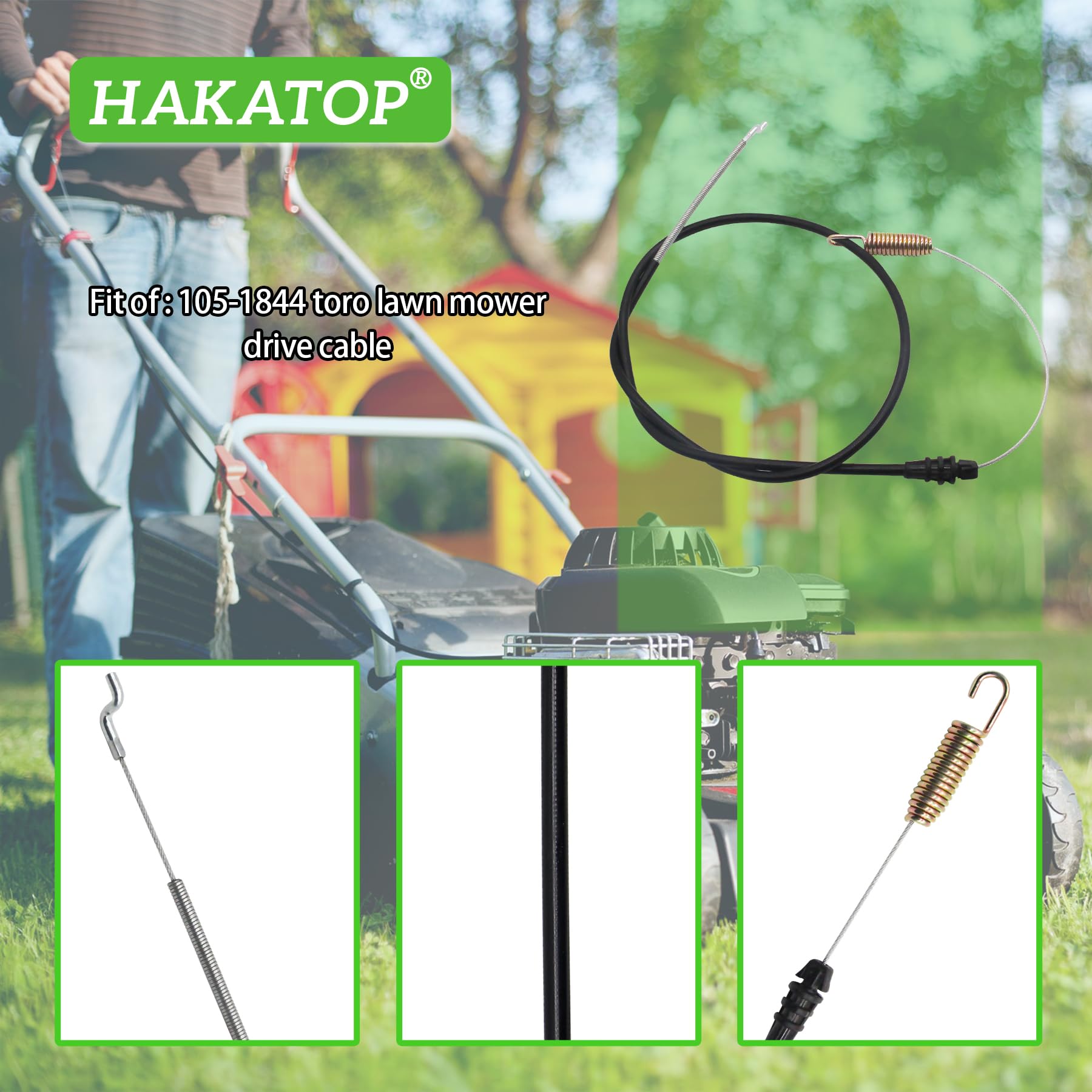 HAKATOP Replacement 105-1844 Traction Clutch Control Cable for Toro Rear Drive Propelled 22" Recycler Walk Behind Push Lawn Mower