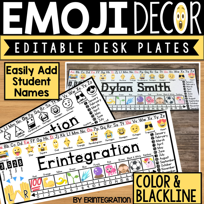 Emoji Name Tags -2 Styles (Editable)