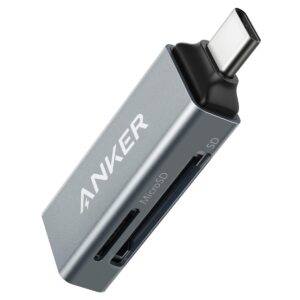 Anker SD Card Reader, 2-in-1 USB C Memory Card Reader for SDXC, SDHC, SD, MMC, RS-MMC, Micro SDXC, Micro SD, Micro SDHC Card, and UHS-I Cards