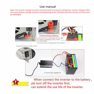 KRXNY 1000W Pure Sine Wave Power Inverter 12V DC to 110V 120V AC 60HZ with USB Port for Car/RV Home Solar System