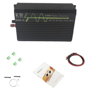 KRXNY 1000W Pure Sine Wave Power Inverter 12V DC to 110V 120V AC 60HZ with USB Port for Car/RV Home Solar System