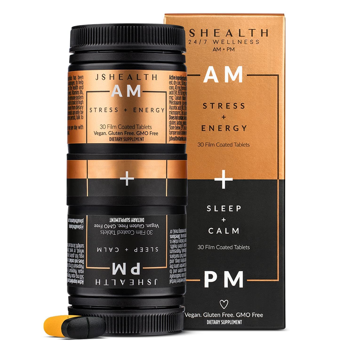 JSHealth Vitamins, AM + PM Formula | Daily Multivitamin for Women and Men (60 Tablets, 30 Day Supply)