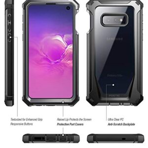 Poetic Galaxy S10e Rugged Clear Case, Full-Body Hybrid Bumper Cover, Support Wireless Charging, Includes Built-in-Screen Protector, Guardian Series, Case for Samsung Galaxy S10e 2019, Black