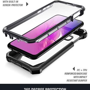 Poetic Galaxy S10e Rugged Clear Case, Full-Body Hybrid Bumper Cover, Support Wireless Charging, Includes Built-in-Screen Protector, Guardian Series, Case for Samsung Galaxy S10e 2019, Black