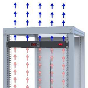 Rack Mount Fan - 4 Fans Server Cooling System - 1U 19" Rackmount Cabinet Panel w/Adjustable Temperature Control (Heat Monitor - Digital Display) Alarm Sensor (Overheat Air Flow Exhaust) Tupavco TP1701