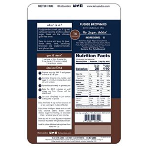 Keto Fudge Brownie Mix by Keto and Co | Just 1.1g Net Carbs Per Serving | Gluten free, Low Carb, Diabetic Friendly, Naturally Sweetened, No Added Sugar, Non-GMO | (16 Servings)