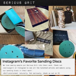 Serious Grit - 6-Inch 6-Hole 80 Grit Sanding Discs - Heavy-Duty Hook & Loop Film Discs - Sandpaper for Random Orbital Sanders - 50 Pack Box