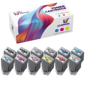 AZ SUPPLIES Compatible Ink Cartridge Replacement for Canon PFI-1000, PB,MB,C,M,Y,R,PM,GY,PC,CO,PG,B, 12 Pack