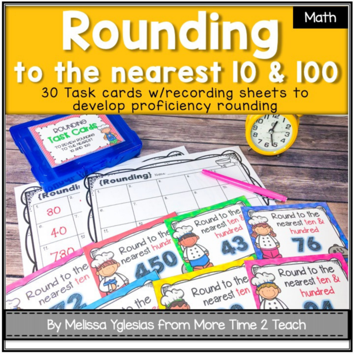 Rounding Task Cards {Rounding to the 10 and 100}