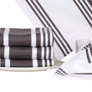 Urban Villa Kitchen Towels (20x30 Inches, 6 Pack) Extra Large Kitchen Hand Towels, Premium Dish Towels for Kitchen Grey & White Dish Cloths Highly Absorbent 100% Cotton with Hanging Loop Tea Towels