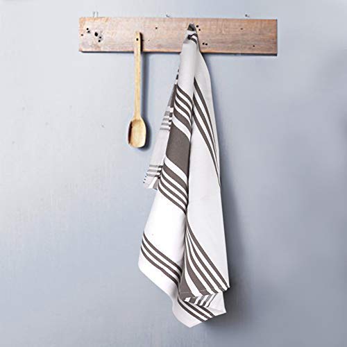 Urban Villa Kitchen Towels (20x30 Inches, 6 Pack) Extra Large Kitchen Hand Towels, Premium Dish Towels for Kitchen Grey & White Dish Cloths Highly Absorbent 100% Cotton with Hanging Loop Tea Towels