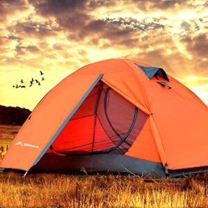 BISINNA 2/4 Person Camping Tent Lightweight Backpacking Tent Waterproof Windproof Two Doors Easy Setup Double Layer Outdoor Tents for Family Camping Hunting Hiking Mountaineering Travel