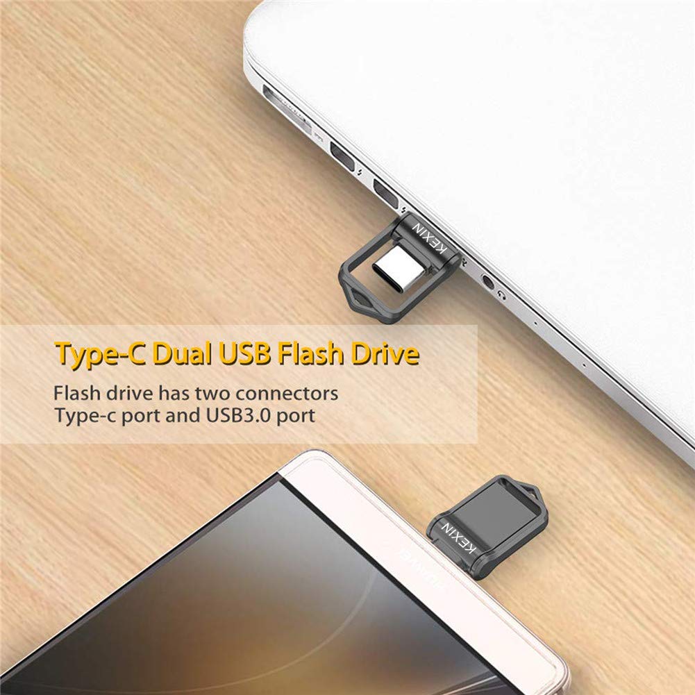 KEXIN 128GB USB C Flash Drive USB 3.0 Metal Dual Drive 128 GB USB Stick Pocket-Size OTG Memory Stick for Type-C Android Smartphones Tablets…