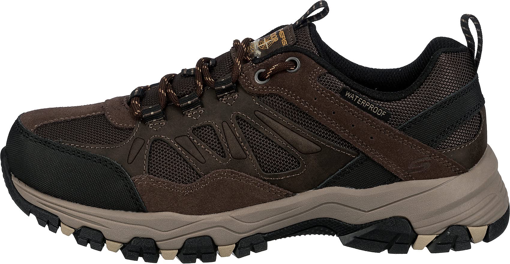 Skechers Men's Selmen-Enago Trail Oxford Hiking Shoe, Chocolate, 11 Extra Wide US