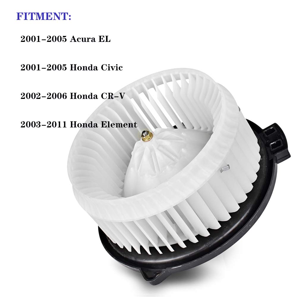 FAERSI HVAC Plastic Heater Blower Motor with Fan Cage Compatible with 2001-2005 Honda Civic, 2002-2006 Honda CR-V, 2003-2011 Honda Element, 2001-2005 Acura EL Replaces 700005, 79310S5DA01