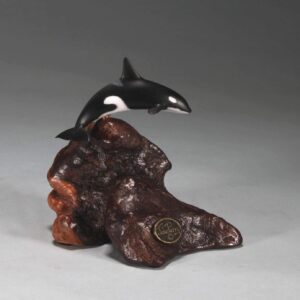 Orca Sculpture by John Perry Small Down-tail version 4 inches tall.