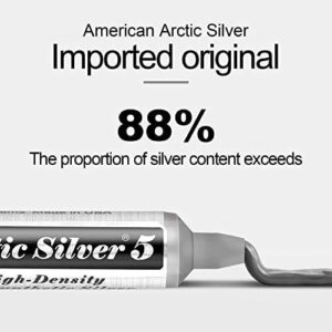 Arctic Silver 5 Thermal Cooling Compound Paste 3.5g High-Density Polysynthetic Silver (AS5 3.5G w/Tool)