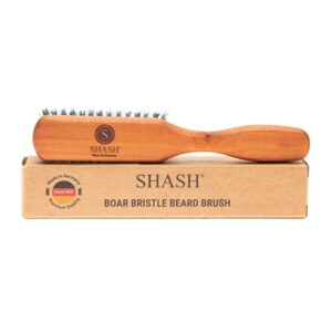 Made in Germany - SHASH The Original 100% Boar Bristle Beard Brush, Made in Germany - Naturally Conditions, Smooths and Softens Beard, Eases Itch and Irritation, Supports Healthy Growth