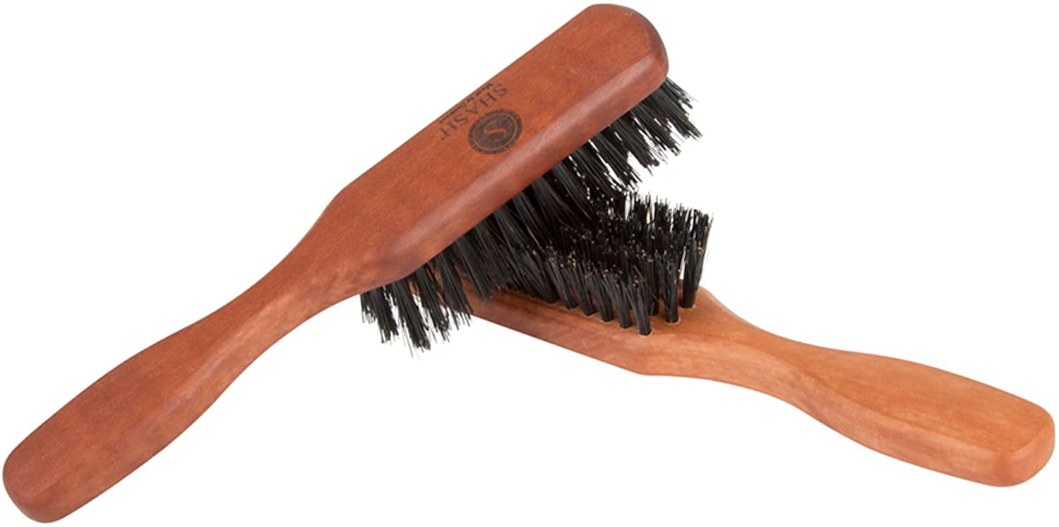 Made in Germany - SHASH The Original 100% Boar Bristle Beard Brush, Made in Germany - Naturally Conditions, Smooths and Softens Beard, Eases Itch and Irritation, Supports Healthy Growth