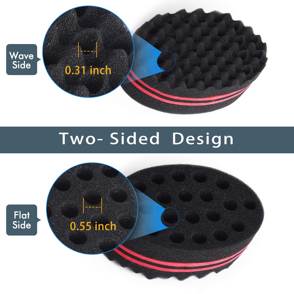 BIGEDDIE Big Holes Sponge for Hair, Twist Sponge, Magic Sponge Brush, Afro Hair Sponge for Curls with 6.29 Inch Free Hair Pick Comb (2 PACK)