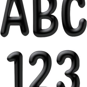 Eureka 845306 Alphabet and Numbers Bulletin Board and Classroom Decorations for Teachers, 4'' H, Black, 180pcs