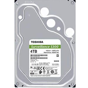 Toshiba S300 4TB Surveillance 3.5” Internal Hard Drive – CMR SATA 6 Gb/s 5400 RPM 128MB Cache - HDWT140UZSVAR