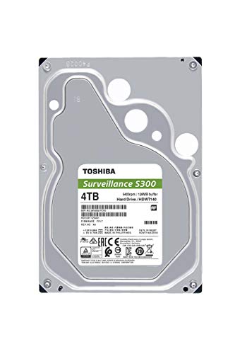 Toshiba S300 4TB Surveillance 3.5” Internal Hard Drive – CMR SATA 6 Gb/s 5400 RPM 128MB Cache - HDWT140UZSVAR