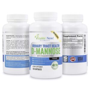 High Strength Pure D-Mannose with Cranberry Extract for Natural Urinary Tract Infections and UTI Support - Digestive Health - Immune System Support - 700mg - Non-GMO - 120 Pills