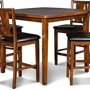 New Classic Furniture Dixon Counter Height Dining Set, Espresso, 5-Piece