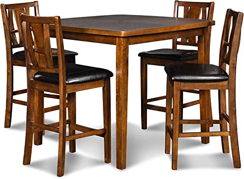 New Classic Furniture Dixon Counter Height Dining Set, Espresso, 5-Piece