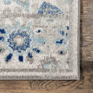 nuLOOM Kiyoko Vintage Floral Accent Rug, 3x5, Blue