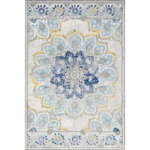 nuLOOM Kiyoko Vintage Floral Accent Rug, 3x5, Blue