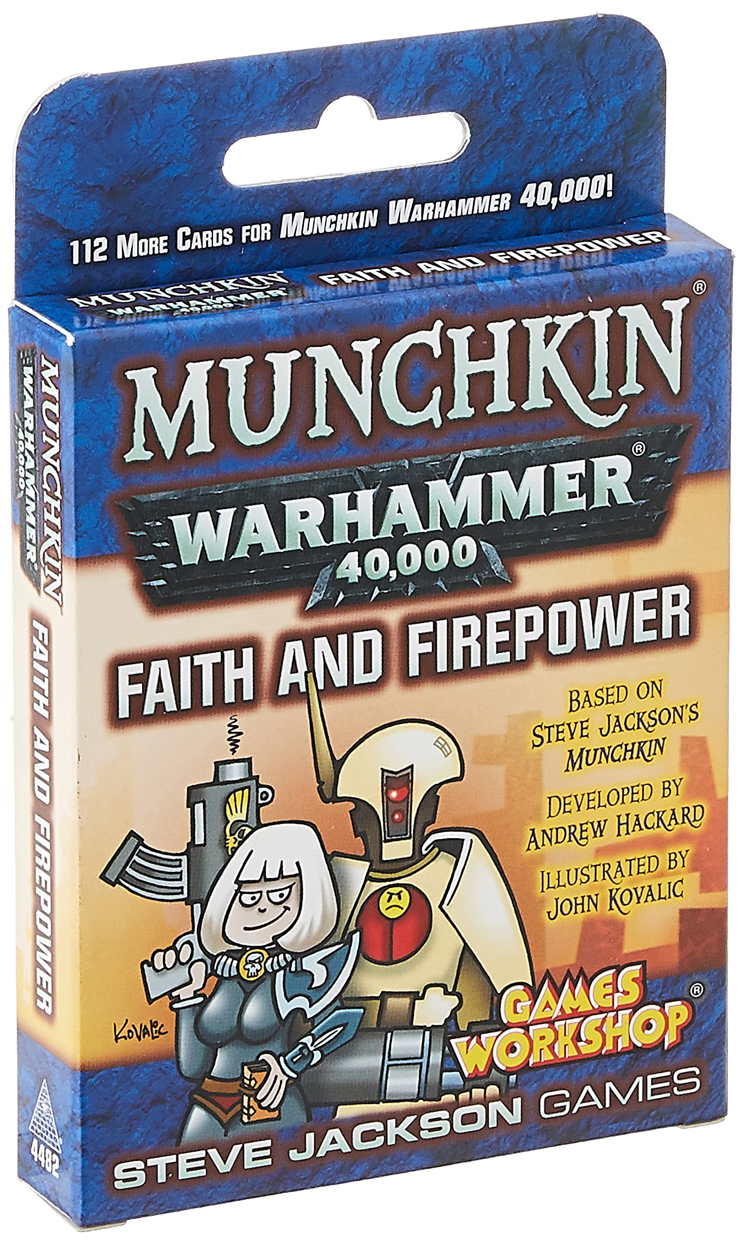 Steve Jackson Games Munchkin Warhammer 40,000: Faith and Firepower Card Game (Expansion) | 112 Cards | Family Game | Fantasy Adventure RPG | Ages 10+ | 3-6 Players | Avg Play Time 120 Min