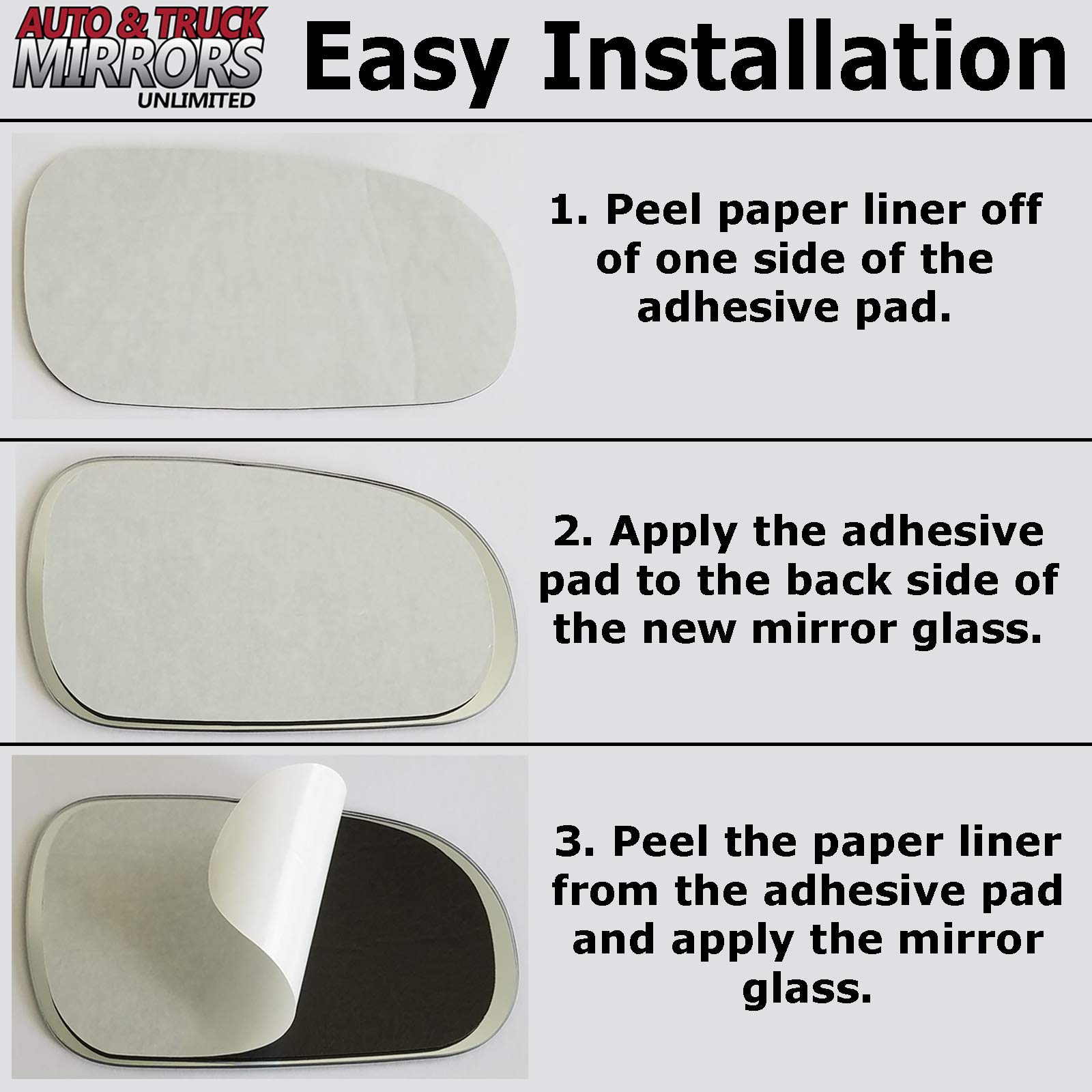 Mirror Glass + Full Size Adhesive Pad for 2011-2013 Ford Transit Connect Driver Side Replacement (2012 11 12 13)