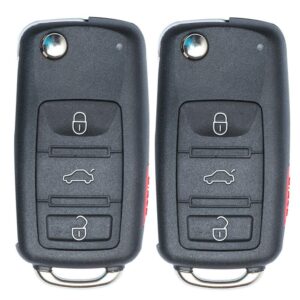 Beefunny 315MHz ID46 Chip 3+1 4 Button Replacement Flip Folding Remote Key Fob for Volkswagen Touareg 2002-2010 (1)