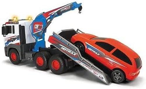 DICKIE TOYS 203749025 203749025 203749025 Tow Truck with Free-Wheel Motorised Crane Arm + 1 Car 55 cm Multi-Coloured