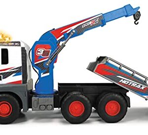 DICKIE TOYS 203749025 203749025 203749025 Tow Truck with Free-Wheel Motorised Crane Arm + 1 Car 55 cm Multi-Coloured