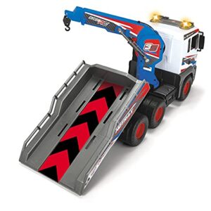 DICKIE TOYS 203749025 203749025 203749025 Tow Truck with Free-Wheel Motorised Crane Arm + 1 Car 55 cm Multi-Coloured