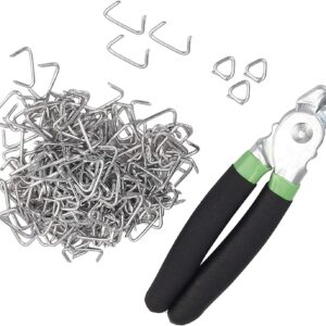 Cascade Tools Hog Ring Pliers Kit (200 Pack of 3/4" Galvanized Steel Hog Rings Included) Perfect for Furniture Upholstery, Auto Upholstery, Meat & Sausage Casings