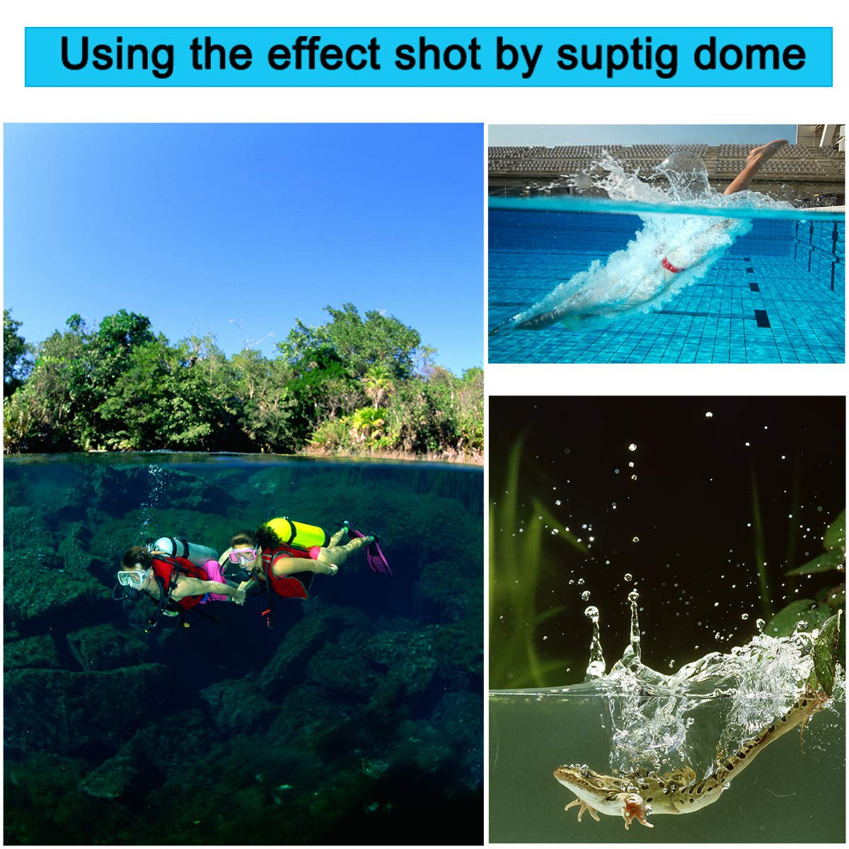 Suptig Dome, Dome Port, Underwater Dome Compatible for GoPro Hero 7 Black Hero 6 Hero 5 Hero 2018, Waterproof 98ft (30 Meters)