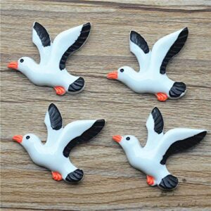 ZAMTAC 31mmX31mm 20PCS Resin Flatback Seagulls|Flatback Sea Beach Miniatures|Summer Holiday Miniatures - (Color: Black COLOR-20PCS)