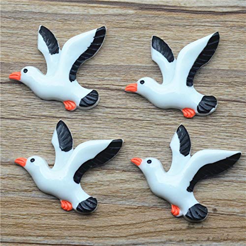 ZAMTAC 31mmX31mm 20PCS Resin Flatback Seagulls|Flatback Sea Beach Miniatures|Summer Holiday Miniatures - (Color: Black COLOR-20PCS)