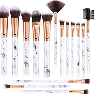 Makeup Brushes Set 15PCS Professional Make up Brushes Set Synthetic Foundation Powder Concealers Eye Shadows Makeup Tools Grey