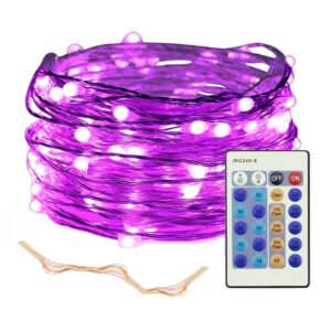 iieasest purple led fairy string lights halloween christmas gift for mother grandma 100 led 33 feet wire micro mini twinkle starry lights with remote for tree bedroom party wedding decor