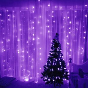 iiEASEST Purple Led Fairy String Lights Halloween Christmas Gift for Mother Grandma 100 LED 33 Feet Wire Micro Mini Twinkle Starry Lights with Remote for Tree Bedroom Party Wedding Decor