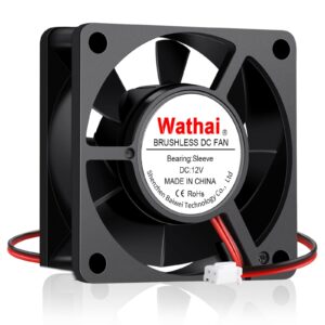 Wathai 60mm x 20mm 12V DC Cooling Fan 2Pin Brushless Cooler 6020 for DIY Exhaust Ventilation